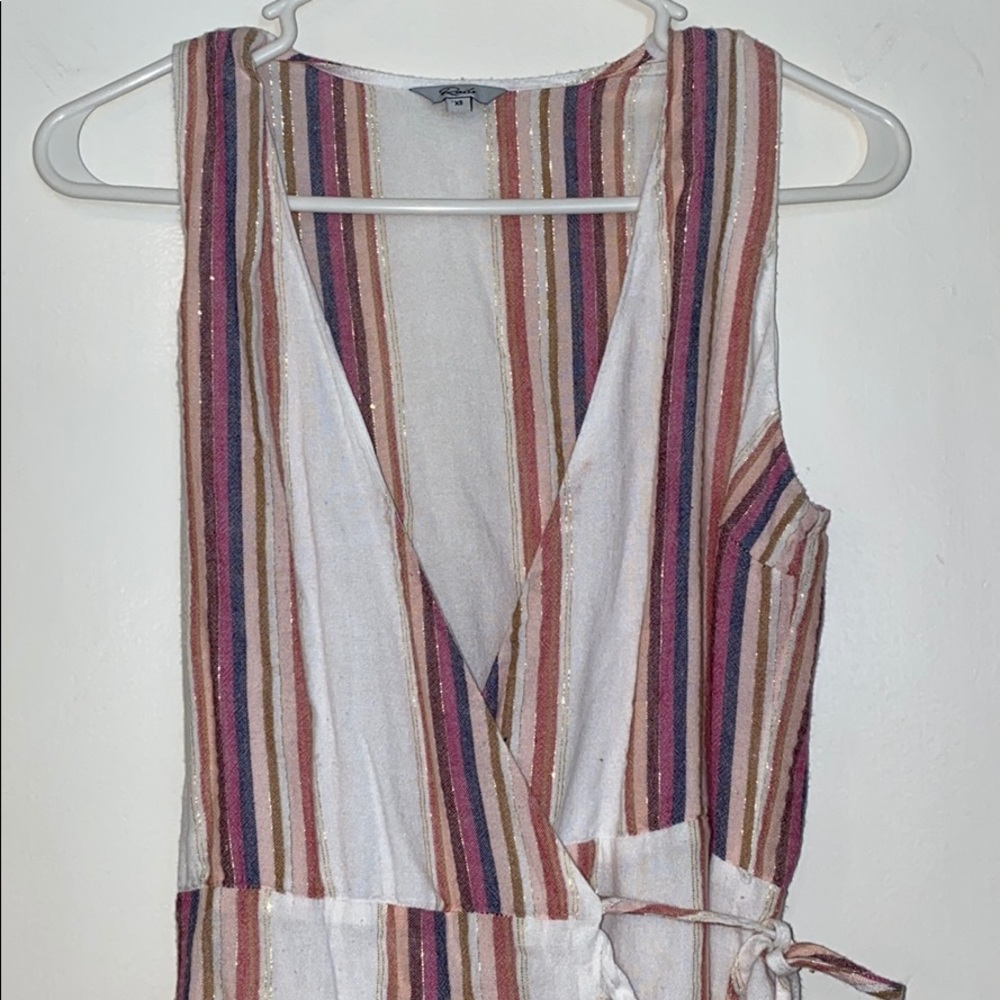 Summery strips side tie knit dress